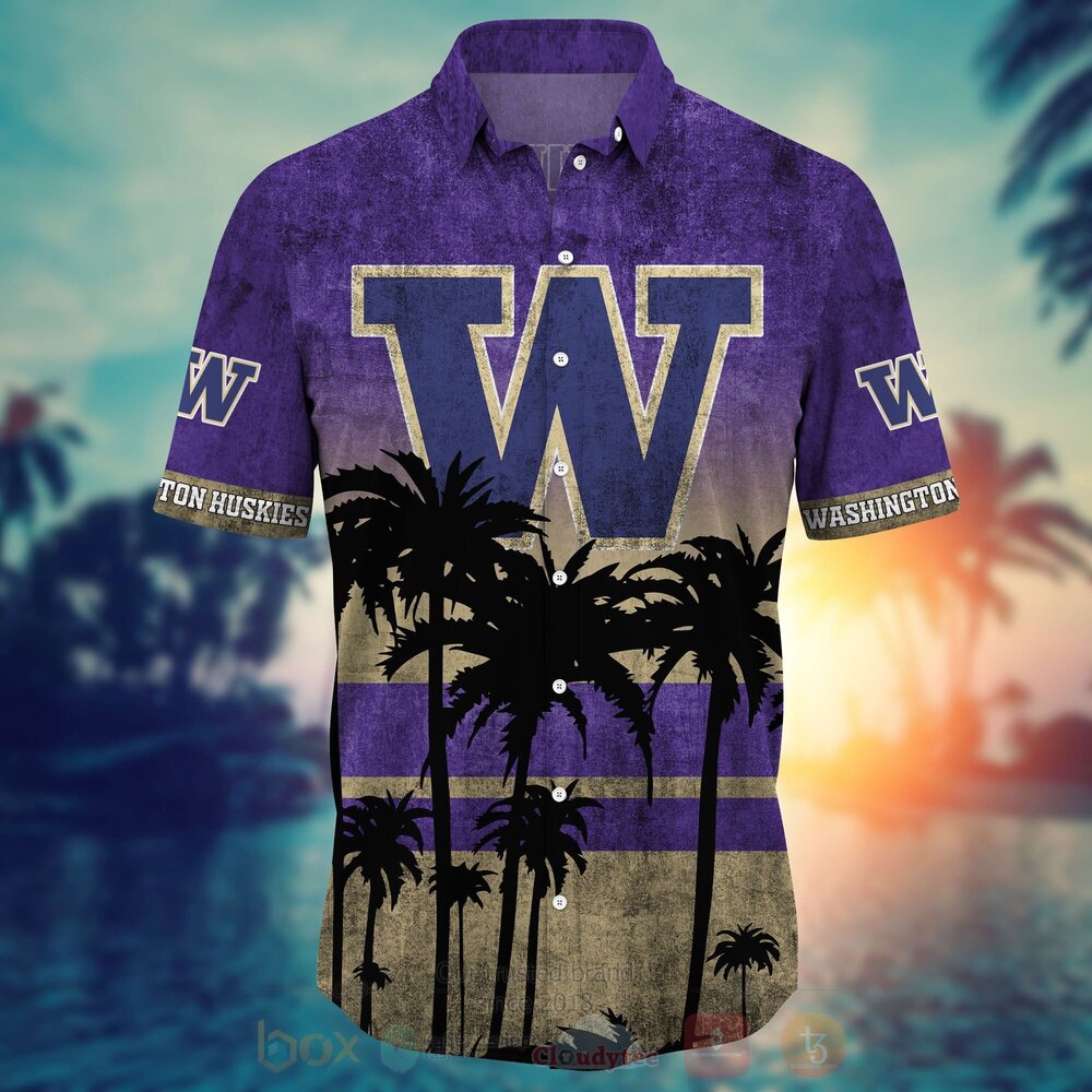 TOP NCAA Washington Huskies Short Sleeve Hawaiian Shirt, Short 3