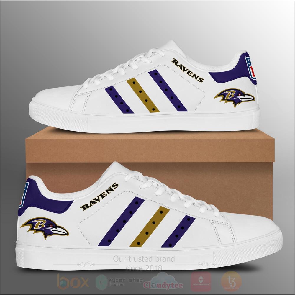 TOP NFL Baltimore Ravens Skate Stan Smith Shoes 7