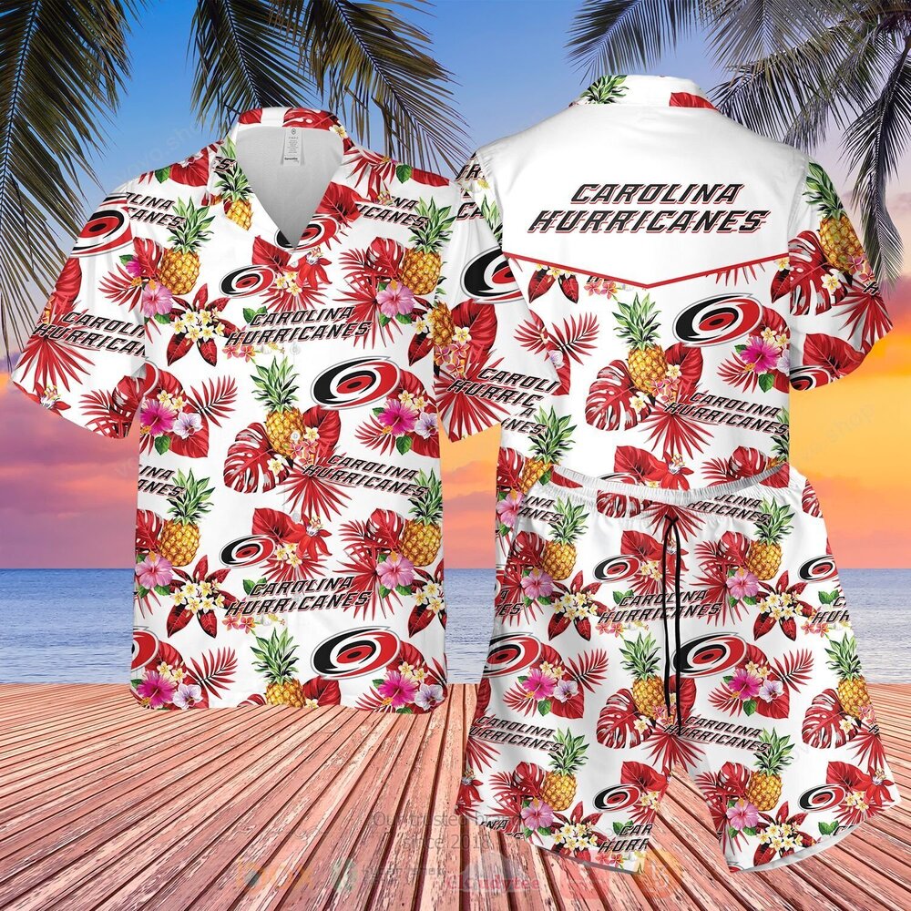 NFL Carolina Hurricanes Hawaiian Shirt, Short 5