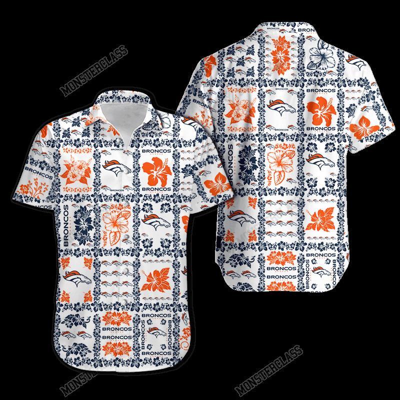 BEST NFL Denver Broncos Hibiscus Hawaiian Shirt, Short 1