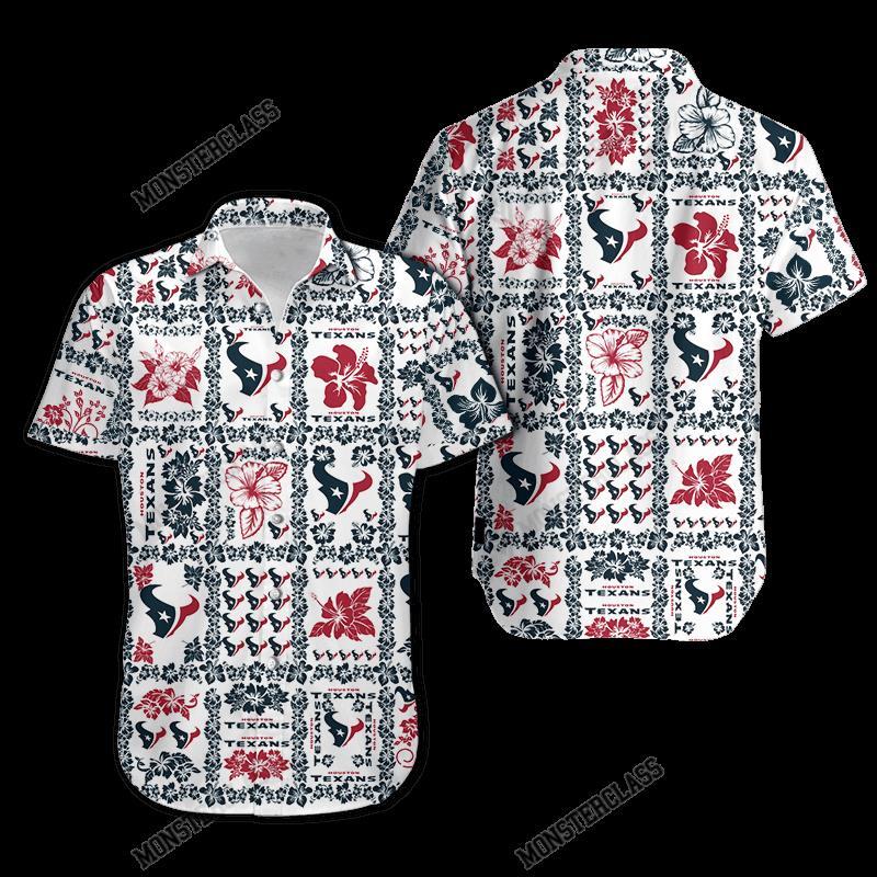 BEST NFL Houston Texans Hibiscus Hawaiian Shirt, Short 5