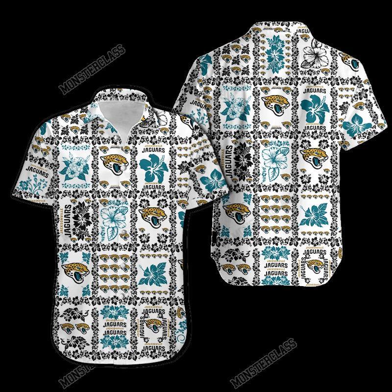 BEST NFL Jacksonville Jaguars Hibiscus Hawaiian Shirt, Short 4