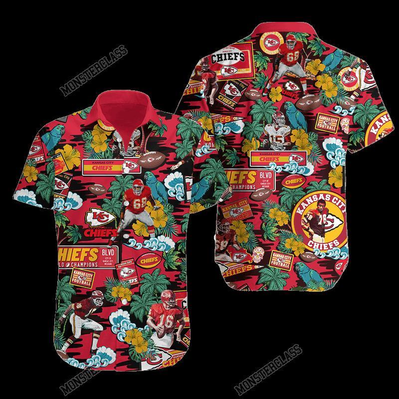 BEST NFL Kansas City Chiefs Tropical Hawaiian Shirt, Short 4