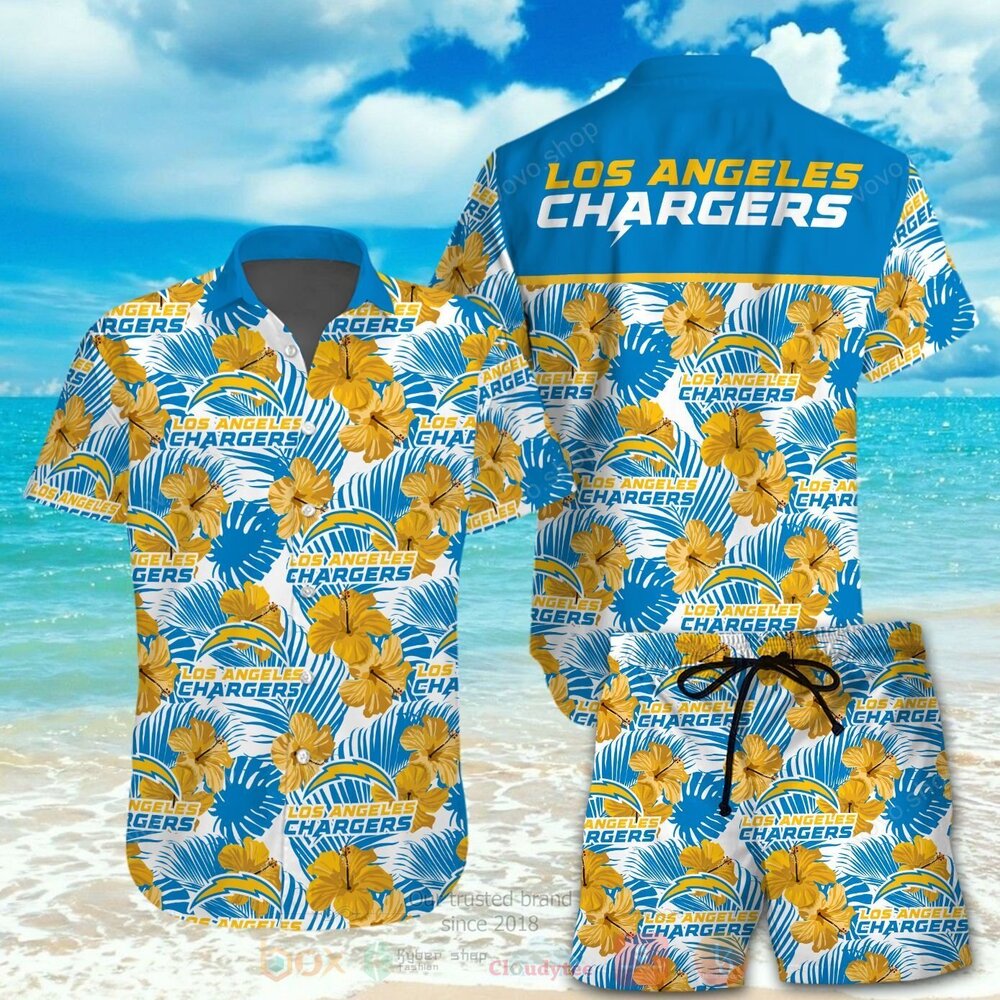 NFL Los Angeles Chargers Hawaiian Shirt, Short 4
