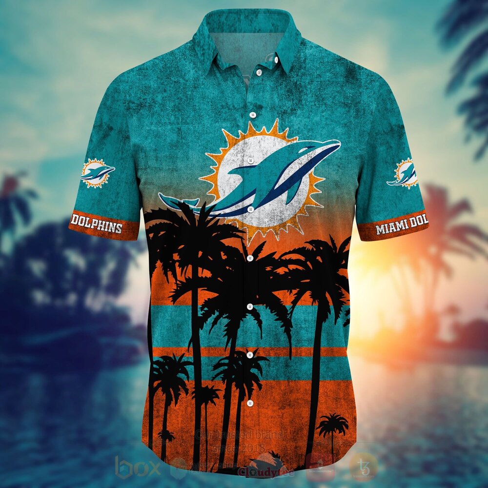 TOP NFL Miami Dolphins Short Sleeve Hawaiian Shirt, Short 3