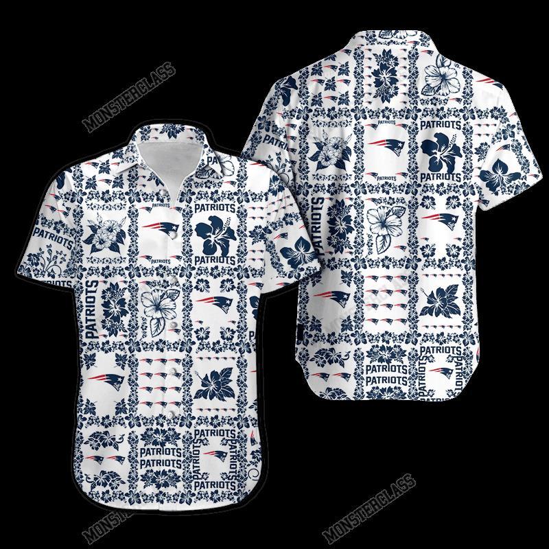 BEST NFL New England Patriots Hibiscus Hawaiian Shirt, Short 4