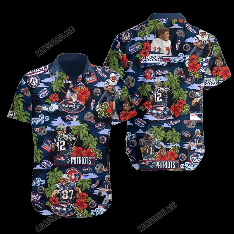 BEST NFL New England Patriots Tropical Island Hawaiian Shirt, Short 6