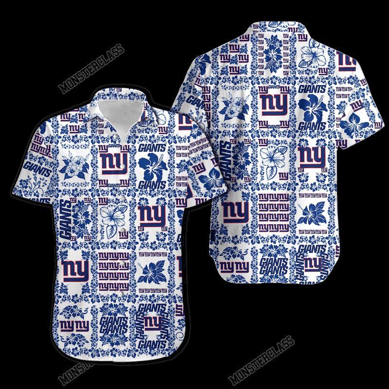 BEST NFL New York Giants Hibiscus Hawaiian Shirt, Short 4