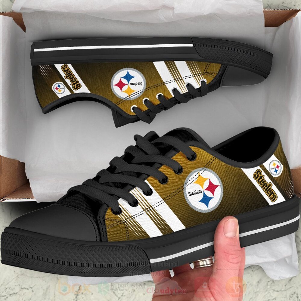 TOP NFL Pittsburgh Steelers Black Skate Stan Smith Shoes 6