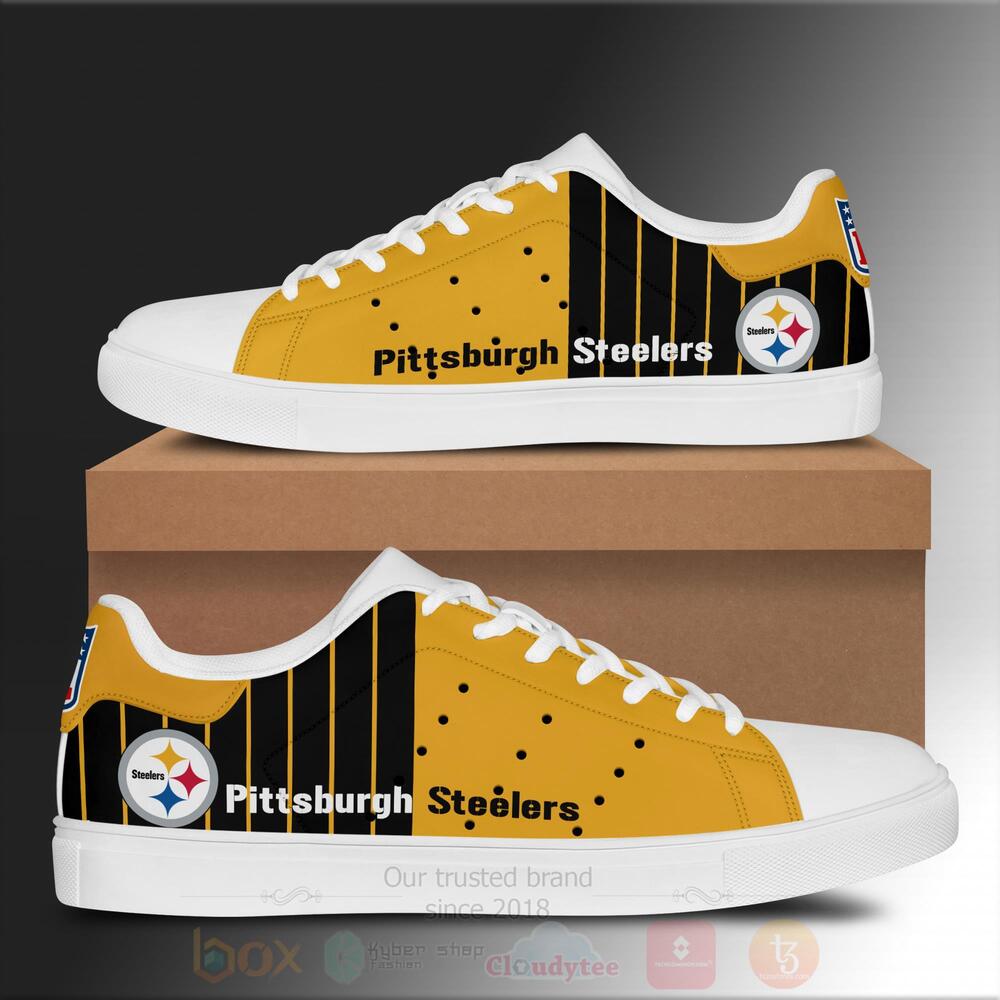TOP NFL Pittsburgh Steelers Yellow Skate Stan Smith Shoes 9