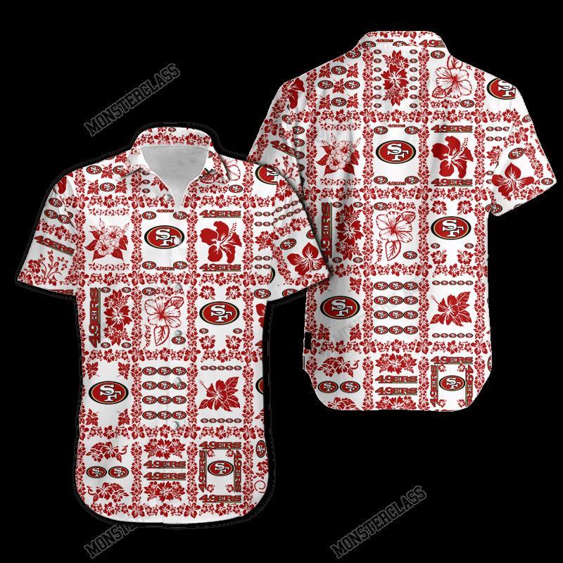 BEST NFL San Francisco 49Ers Hibiscus Hawaiian Shirt, Short 4