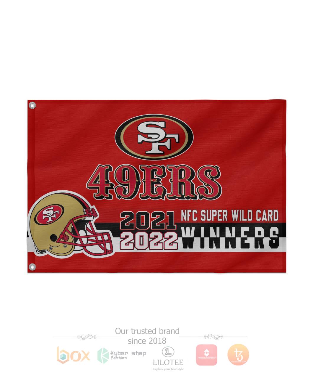 TOP NFL San Francisco 49ers Winners 2021 2022 NFC Super Wild Card Flag 9
