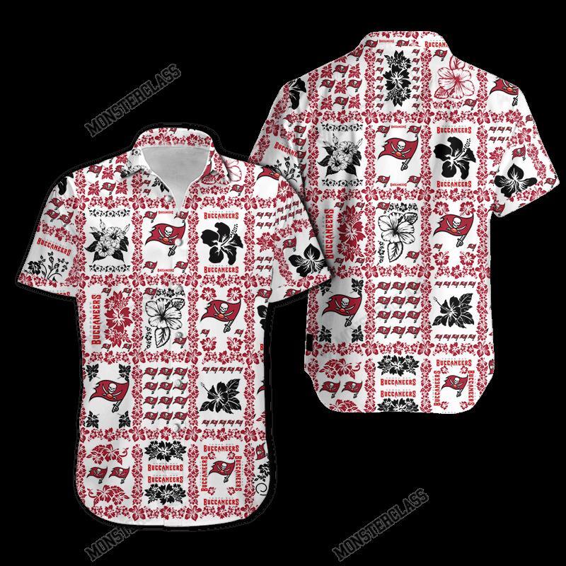 BEST NFL Tampa Bay Buccaneers Hibiscus Hawaiian Shirt, Short 4