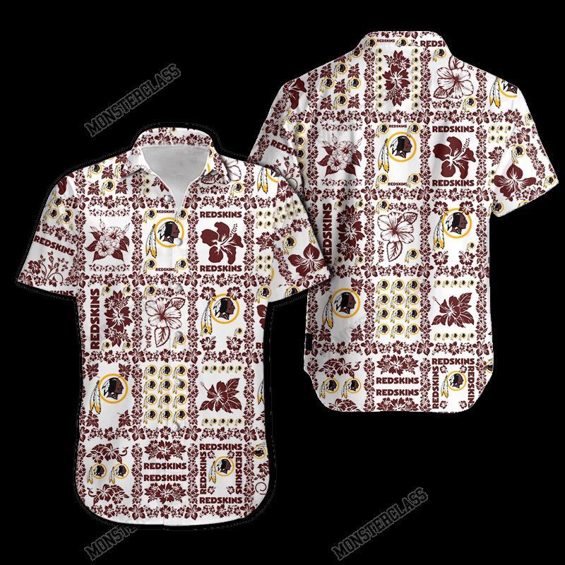 BEST NFL Washington Football Team Hibiscus Hawaiian Shirt, Short 4