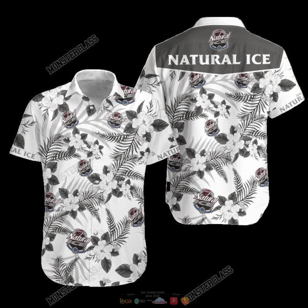 Natural Ice Grey Tropical Plant Hawaiian Shirt, Shorts 5