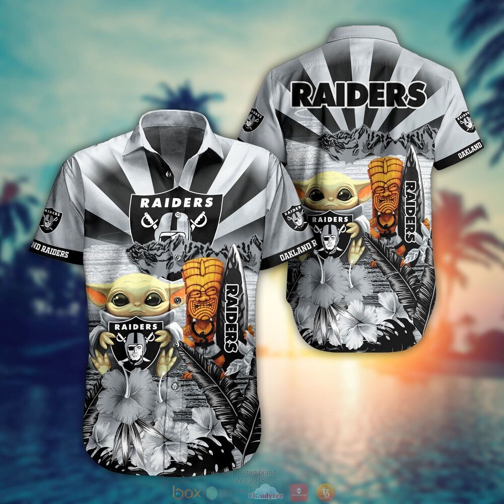 BEST Baby Yoda Oakland Raiders NFL Hawaiian Shirt, Shorts 12