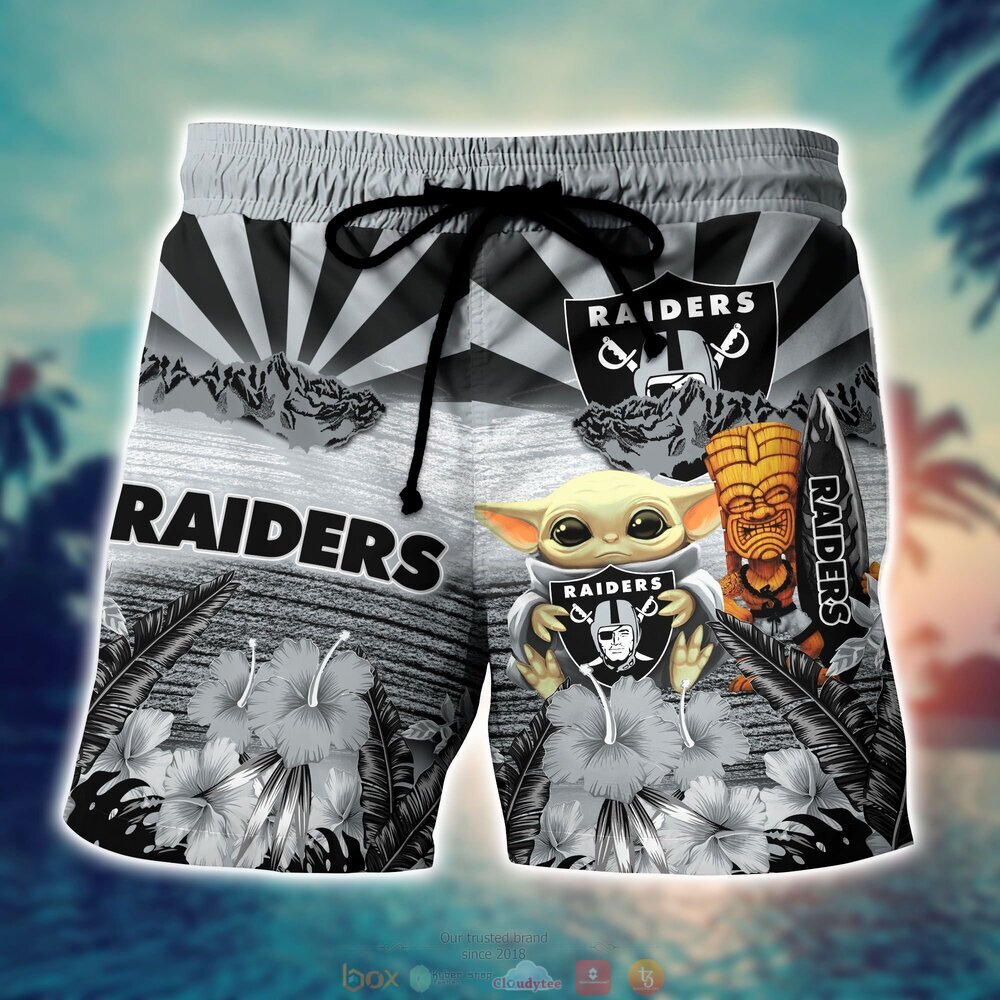 BEST Baby Yoda Oakland Raiders NFL Hawaiian Shirt, Shorts 4