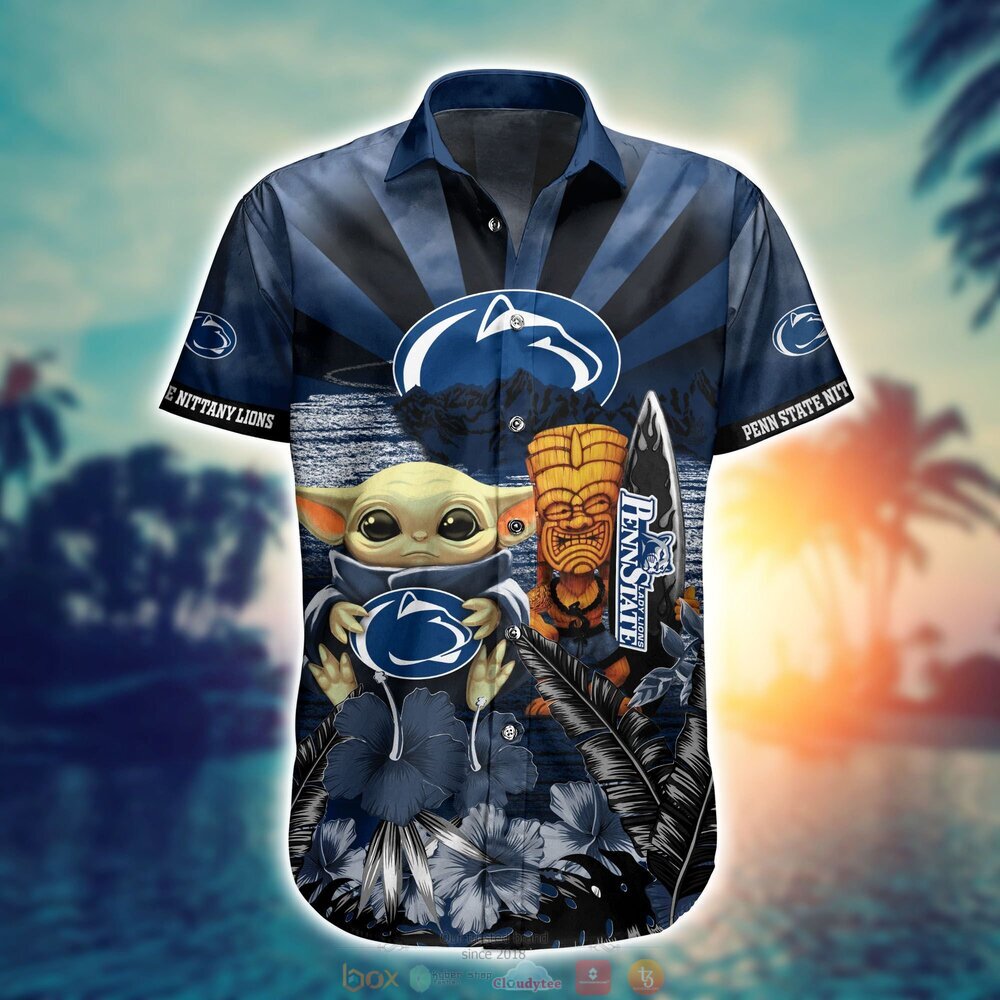 BEST Baby Yoda Penn State Nittany Lions NCAA Hawaiian Shirt, Shorts 2
