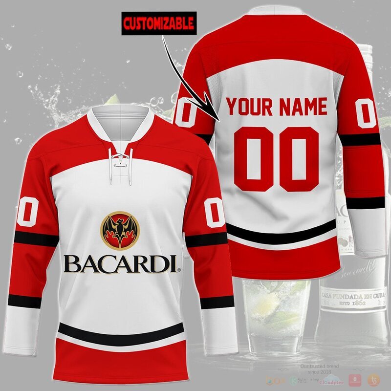BEST Bacardi Custom name and number Hockey Jersey 3