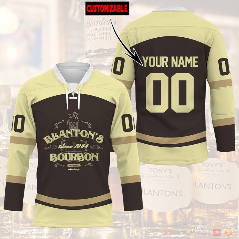 BEST Blanton's Bourbon Custom name and number Hockey Jersey 2