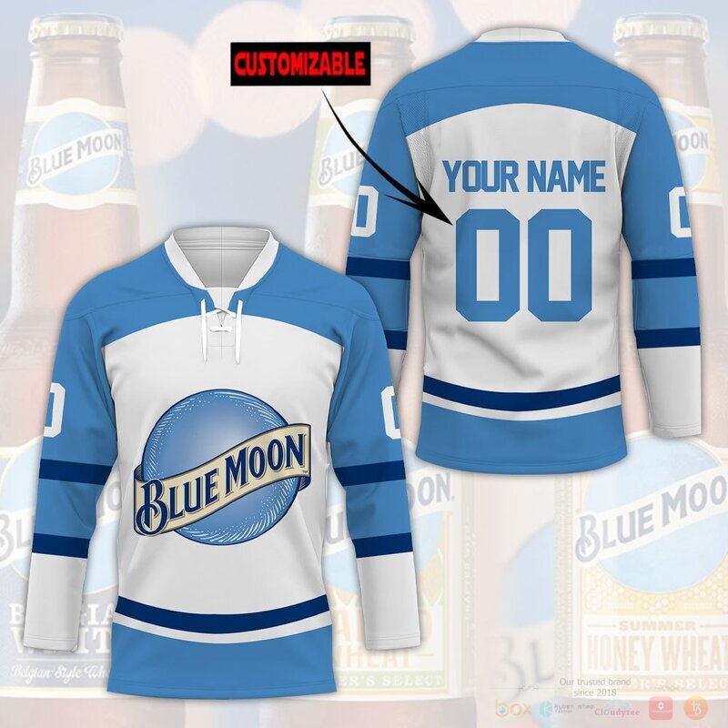 BEST Blue Moon Custom name and number Hockey Jersey 2