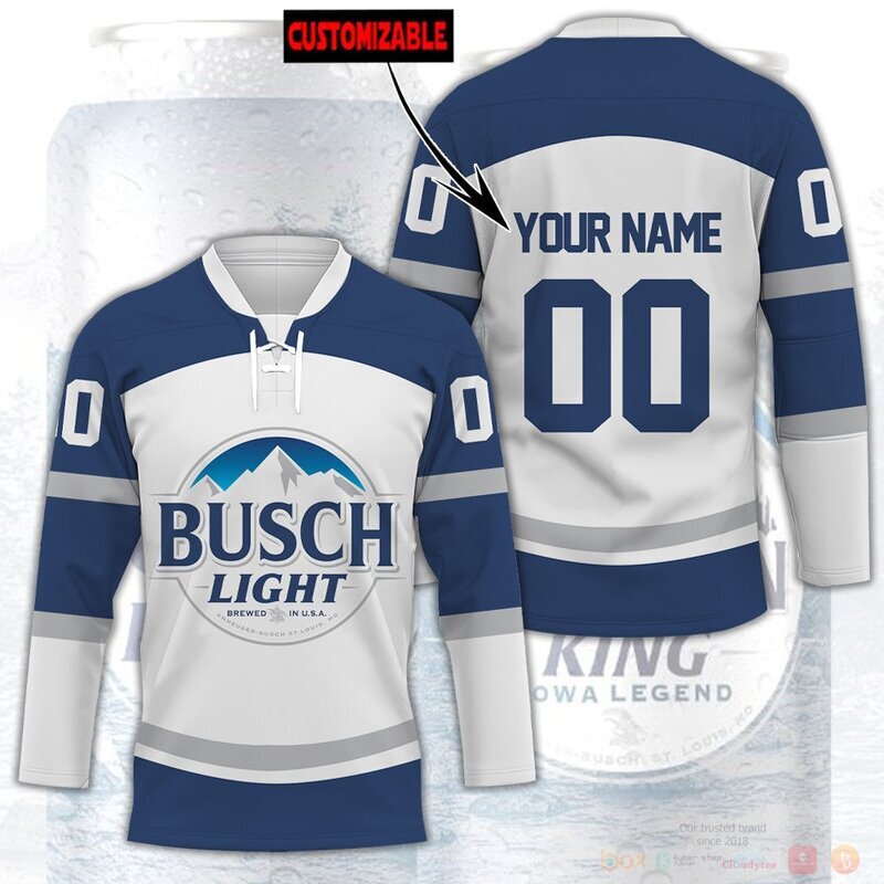 BEST Busch Light Beer Custom name and number Hockey Jersey 3