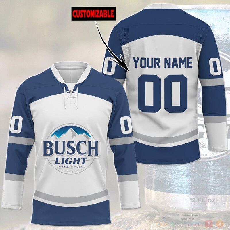 BEST Busch Light Custom name and number Hockey Jersey 3