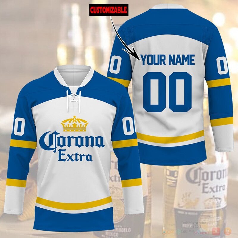 BEST Corona Extra Custom name and number Hockey Jersey 3