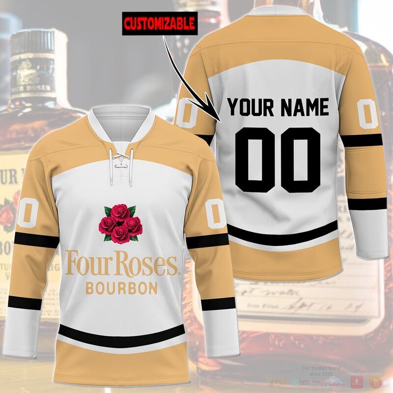 BEST Four Roses Bourbon Custom name and number Hockey Jersey 2
