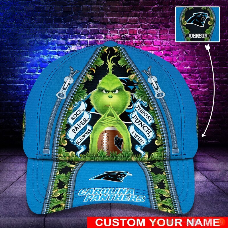 BEST Grinch Carolina Panthers NFL Personalized Custom Cap 8