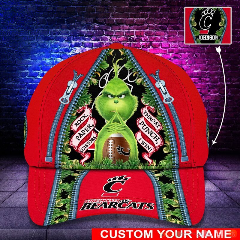 BEST Grinch Cincinnati Bearcats NCAA Personalized Custom Cap 12