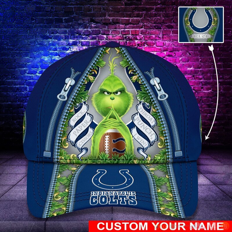 BEST Grinch Indianapolis Colts NFL Personalized Custom Cap 11