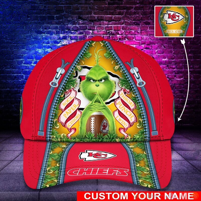 BEST Grinch Kansas City Chiefs NFL Personalized Custom Cap 1
