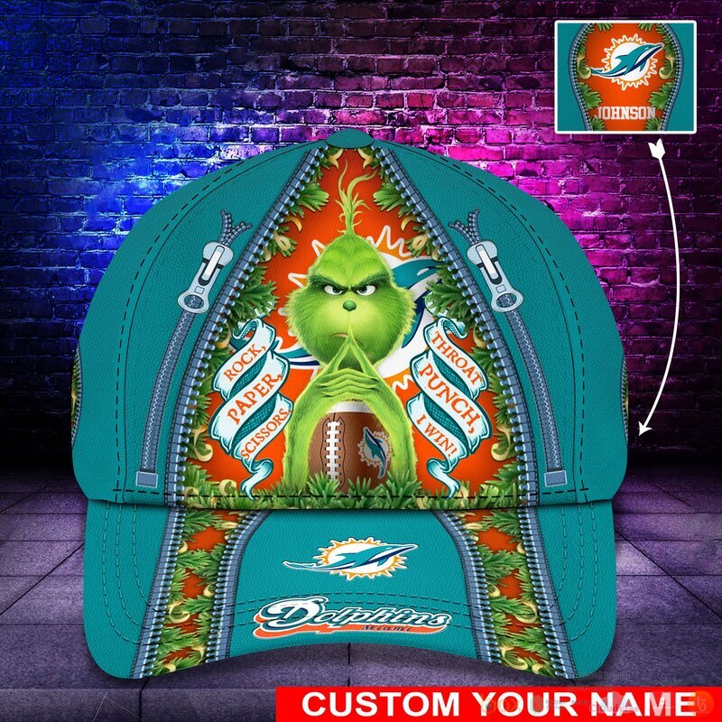 BEST Grinch Miami Dolphins NFL Personalized Custom Cap 11
