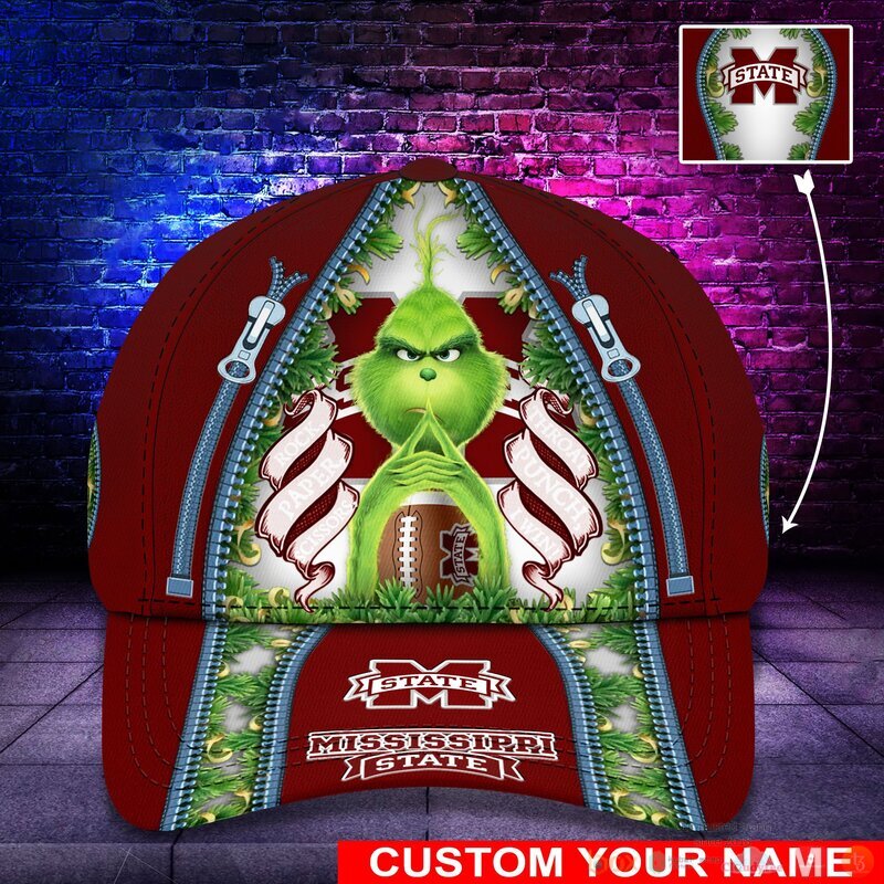 BEST Grinch Mississippi State Bulldogs NCAA Personalized Custom Cap 1