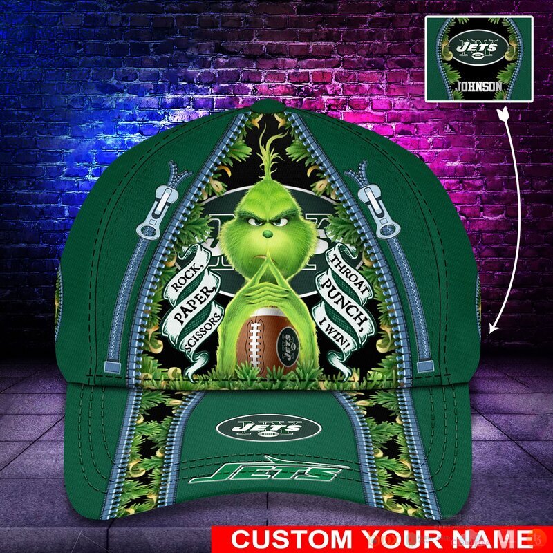 BEST Grinch New York Jets NFL Personalized Custom Cap 8