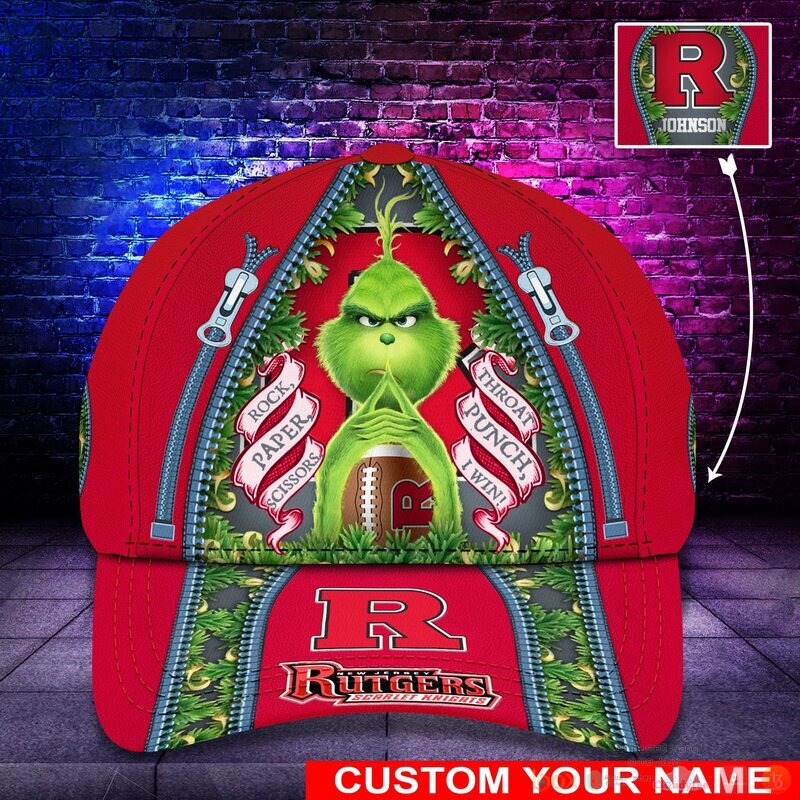 BEST Grinch Rutgers Scarlet Knights NCAA Personalized Custom Cap 12