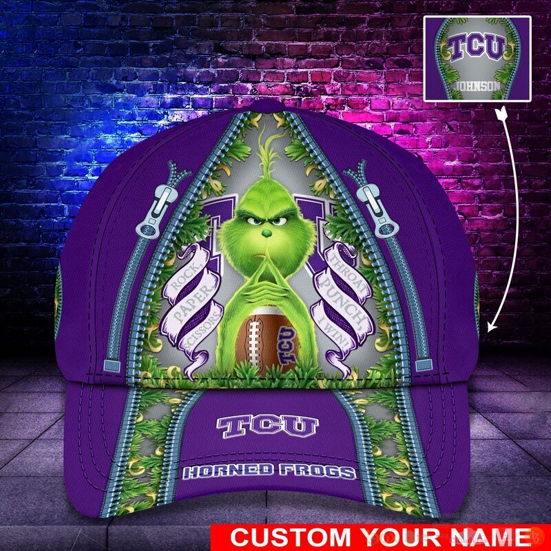 BEST Grinch TCU Horned Frogs NCAA Personalized Custom Cap 1