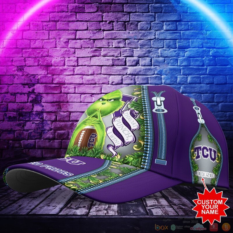 BEST Grinch TCU Horned Frogs NCAA Personalized Custom Cap 2