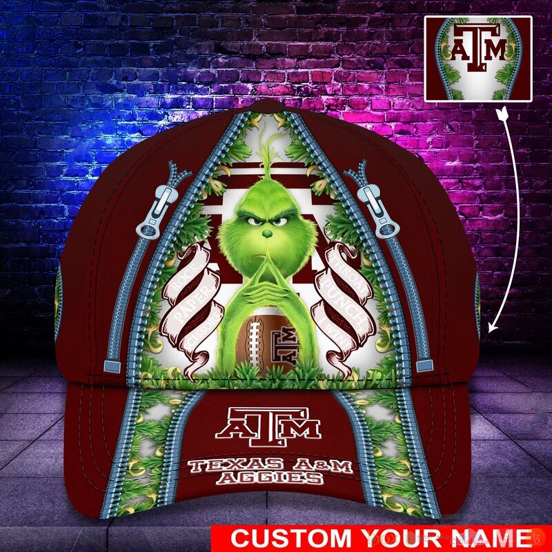 BEST Grinch Texas A&M Aggies NCAA Personalized Custom Cap 10
