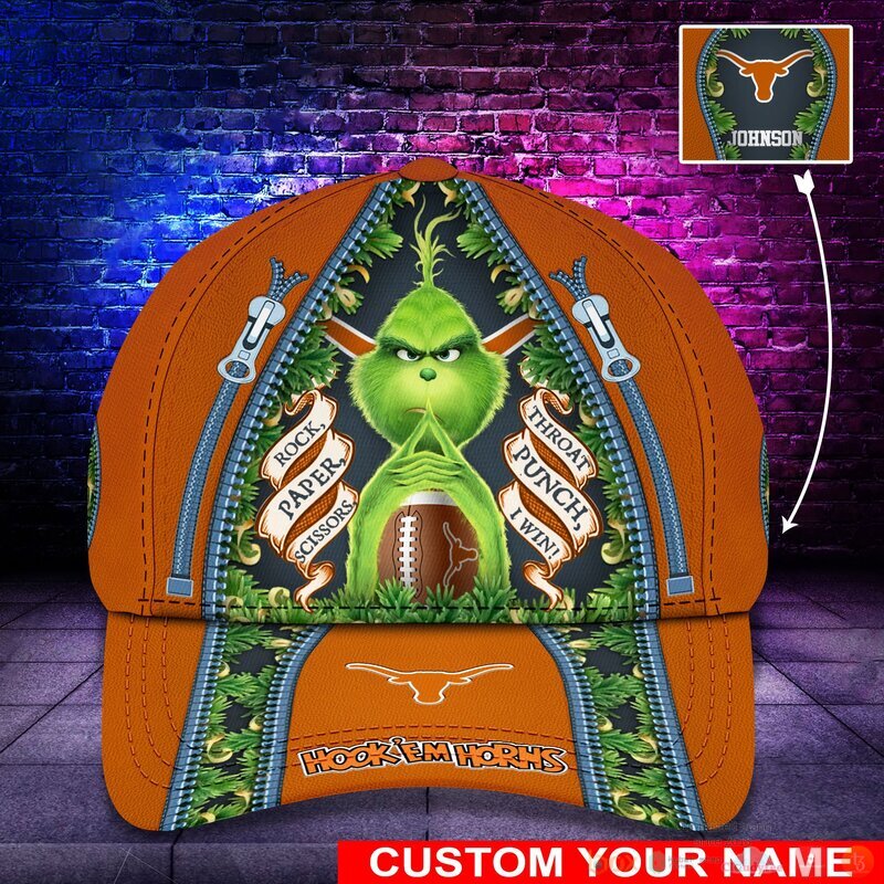 BEST Grinch Texas Longhorns NCAA Personalized Custom Cap 12