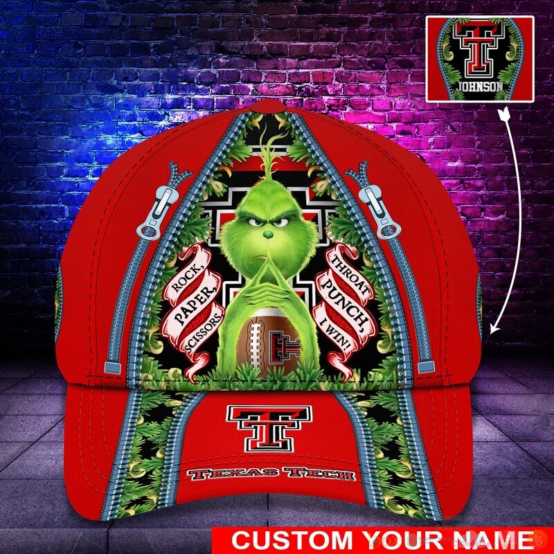 BEST Grinch Texas Tech Red Raiders NCAA Personalized Custom Cap 1