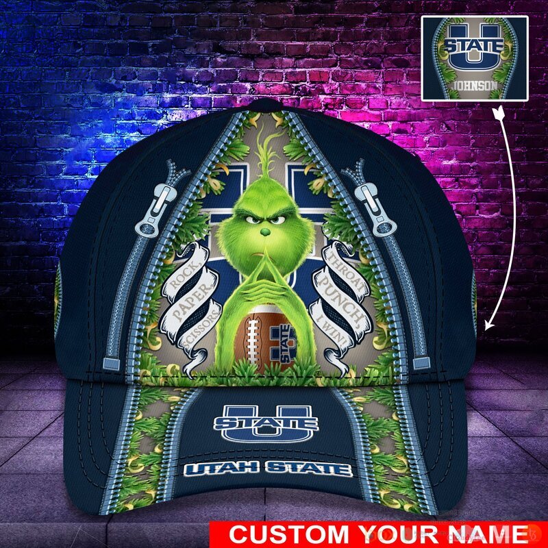 BEST Grinch Utah State Aggies NCAA Personalized Custom Cap 10