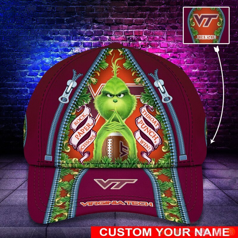 BEST Grinch Virginia Tech Hokies NCAA Personalized Custom Cap 11