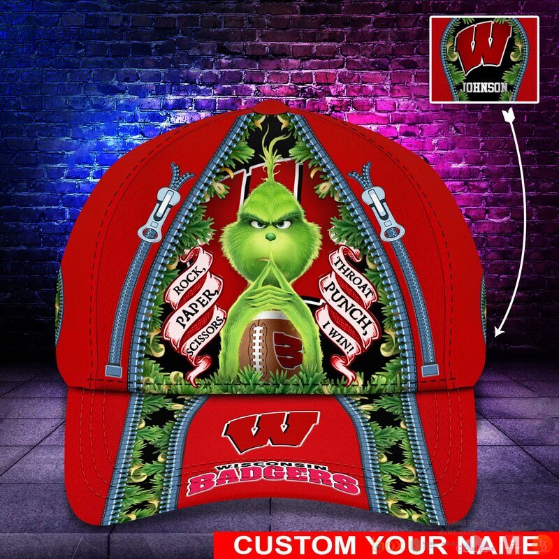 BEST Grinch Wisconsin Badgers NCAA Personalized Custom Cap 11