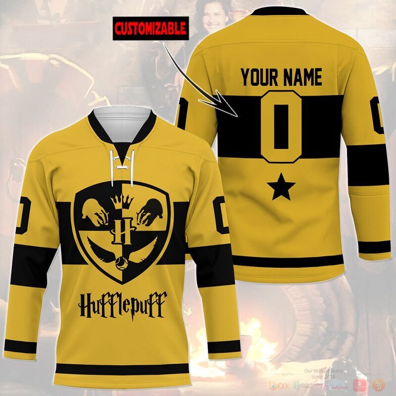 BEST Harry Potter Hufflepuff Custom name and number Hockey Jersey 6