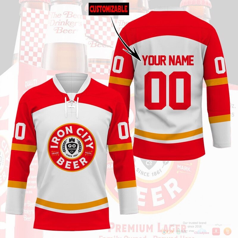 BEST Iron City Beer Custom name and number Hockey Jersey 2