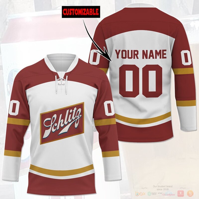 BEST Joseph Schlitz Brewing Custom name and number Hockey Jersey 3