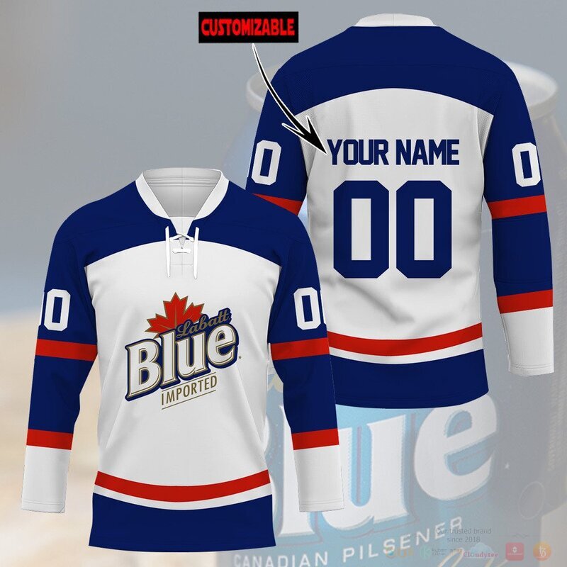 BEST Labatt Blue Custom name and number Hockey Jersey 2