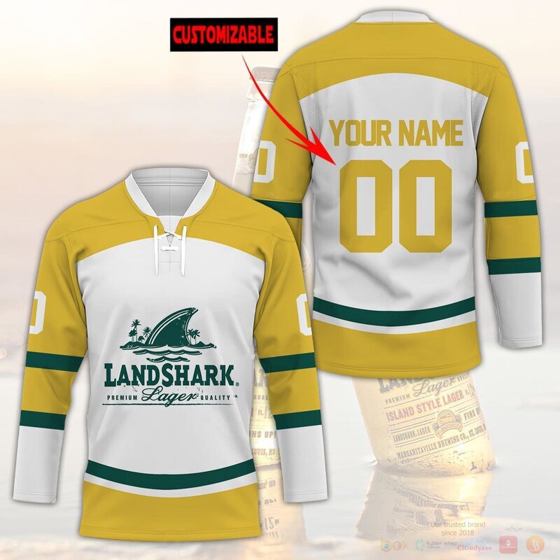 BEST Landshark Lager Custom name and number Hockey Jersey 2